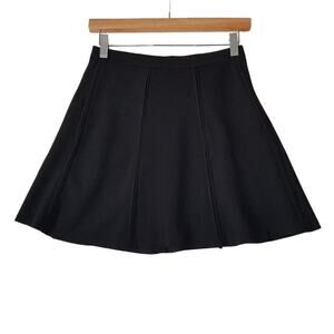 Monteau Women’s Mini Skater A-Line Ribbed Black Skirt